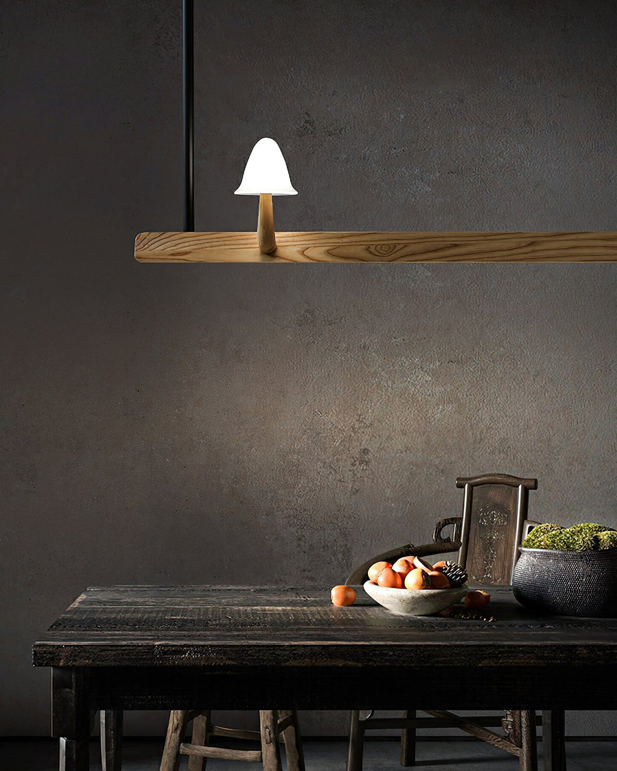 Aldalira Kronleuchter aus Holz im Pilz-Design – zeitgenössische moderne Leuchte