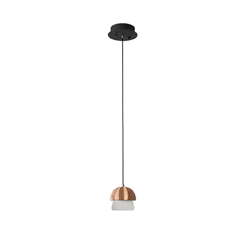 Rineine Pendelleuchte Pilz-Cluster Holz & Glas