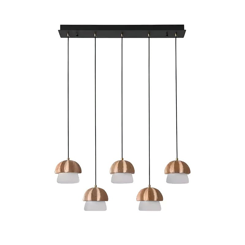 Rineine Pendelleuchte Pilz-Cluster Holz & Glas