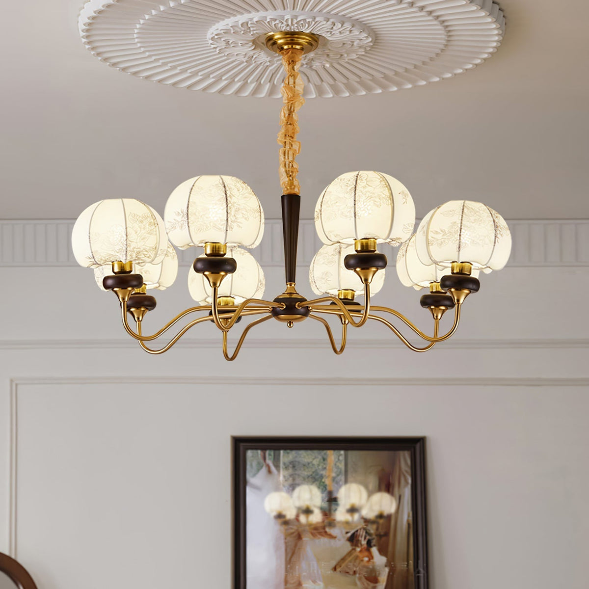 Orchid Vintage Stoff Kronleuchter