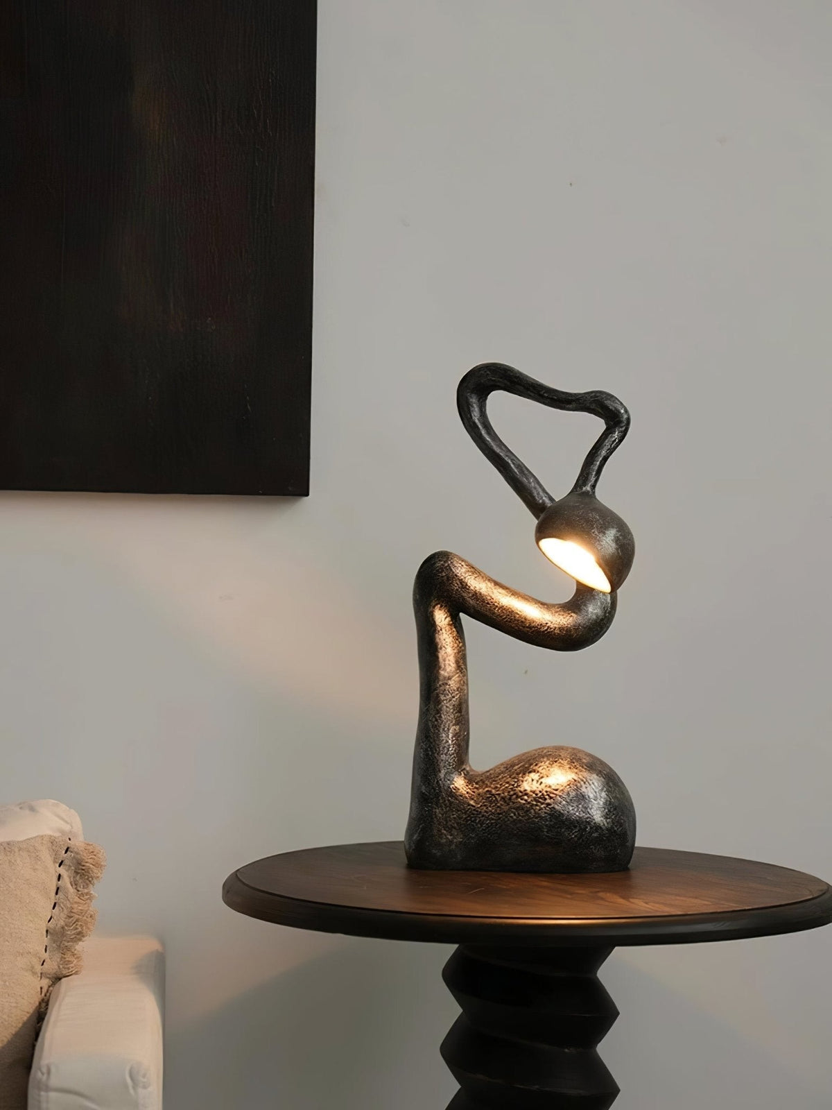 Twist Schwarz Skulpturale Tischleuchte