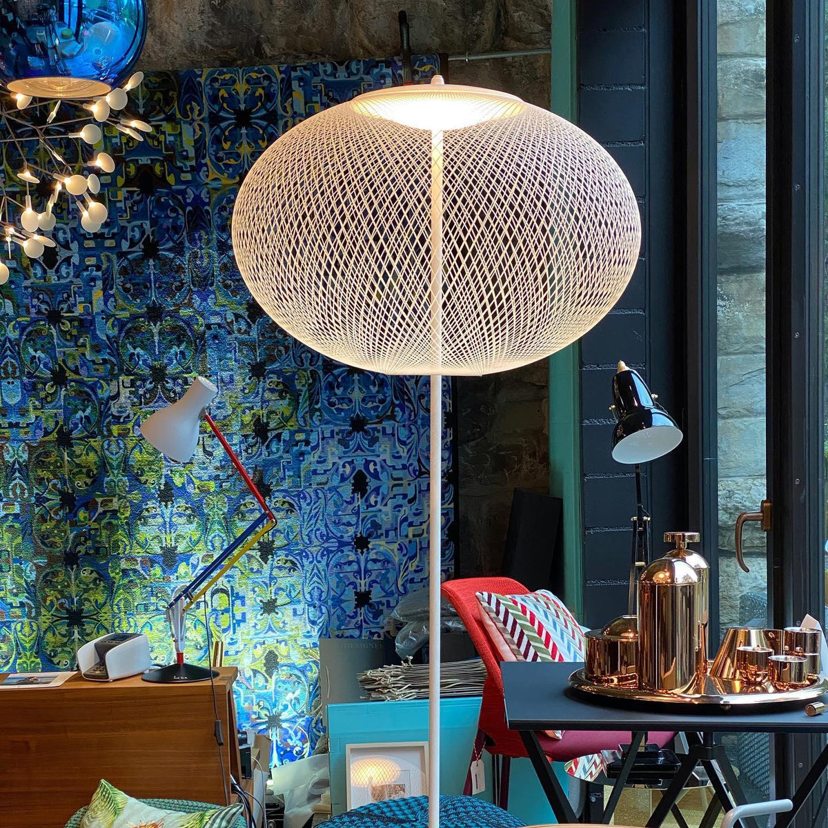 Ilsolyre Industrielle Mesh-Stehleuchte