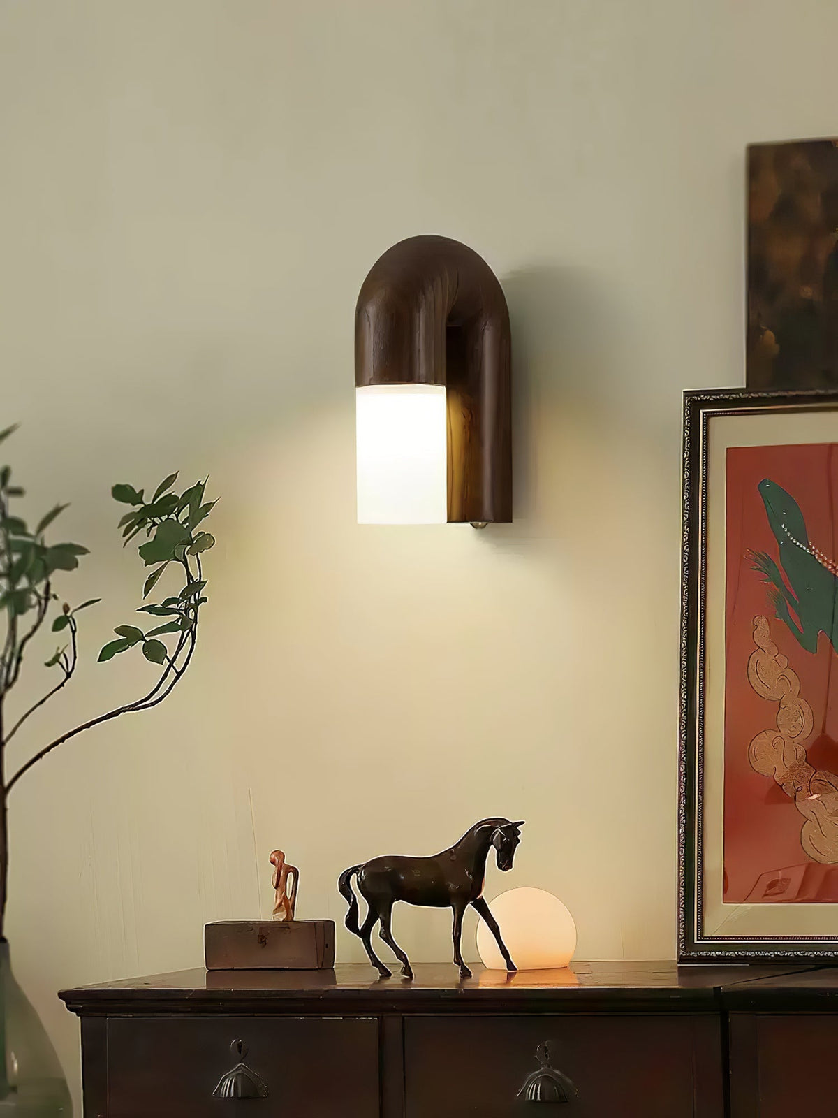 King zeitgenössische minimalistische Wandleuchte aus Holz