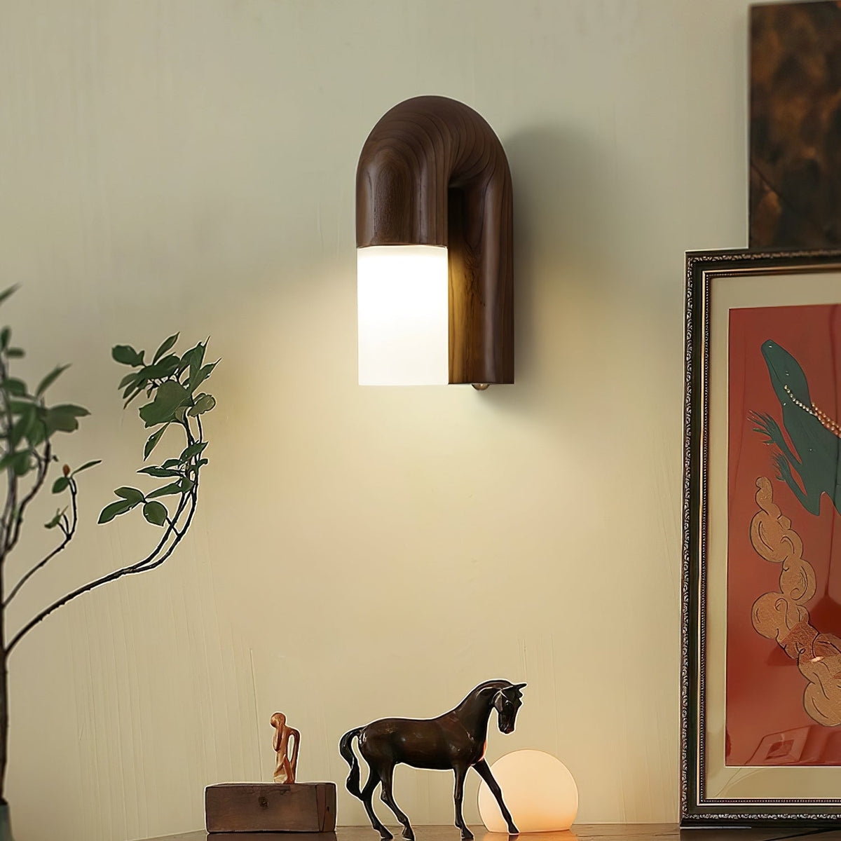 King zeitgenössische minimalistische Wandleuchte aus Holz