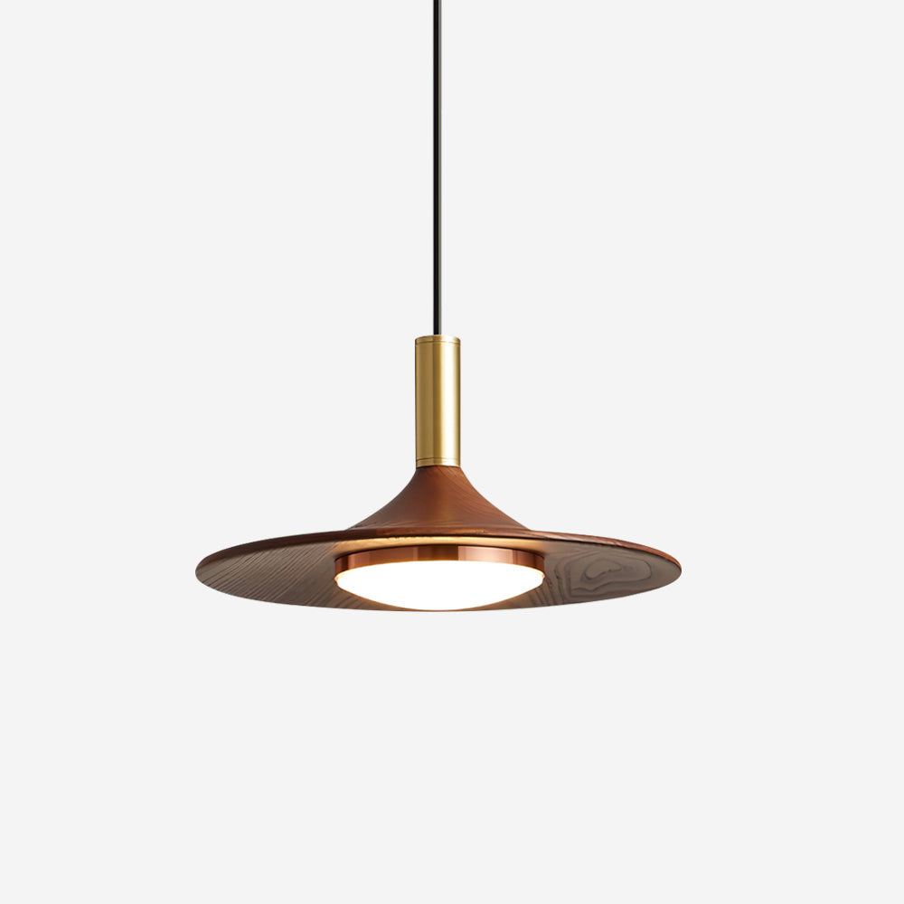 Kaelin Pendelleuchte Hutform Holz Midcentury