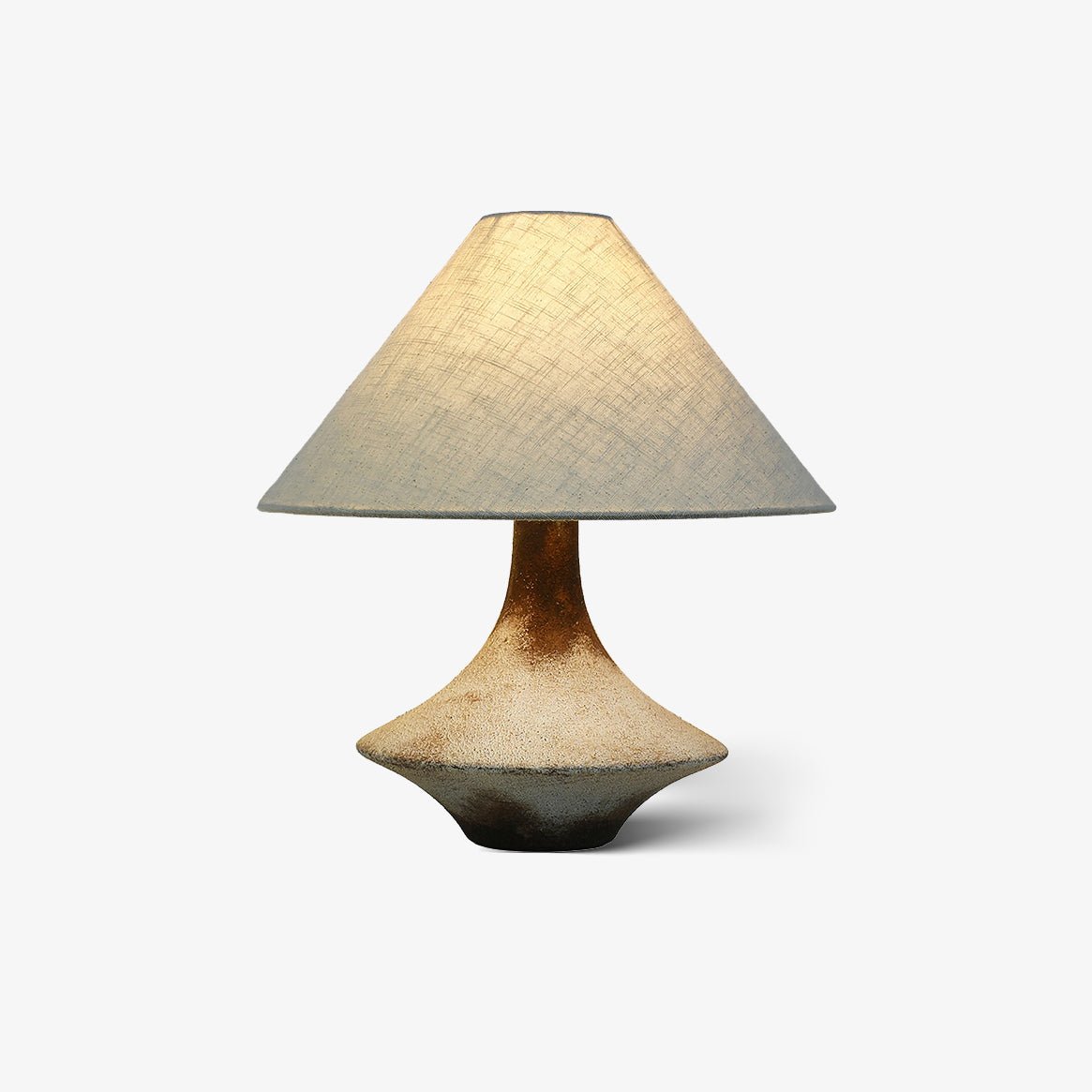 Navoer Tischleuchte aus Stoff in künstlerischem Design, Beige