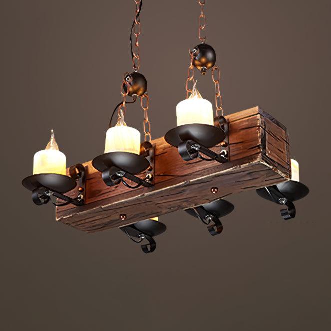 Aurzorir Kronleuchter aus Vintage-Holz