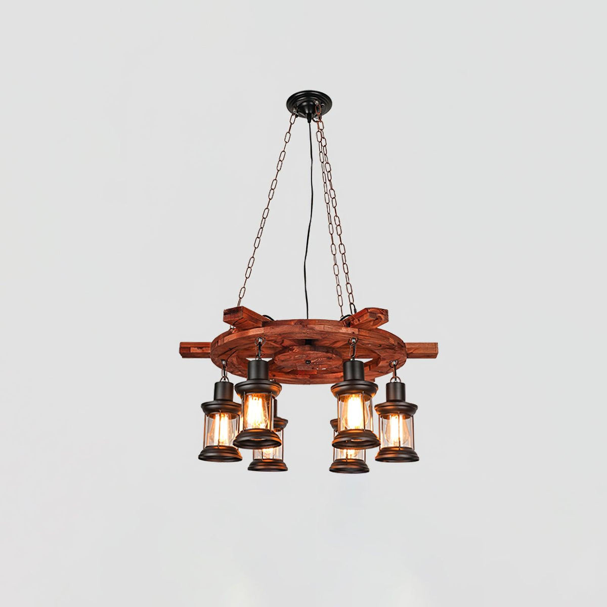 Aurzorir Kronleuchter aus Vintage-Holz