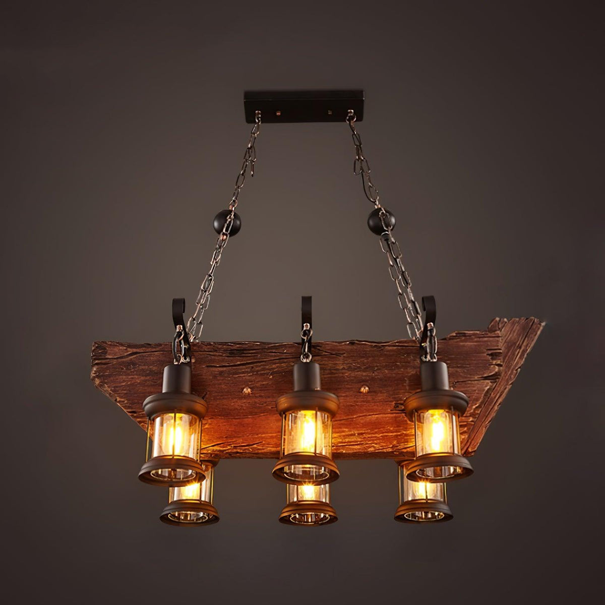 Aurzorir Kronleuchter aus Vintage-Holz