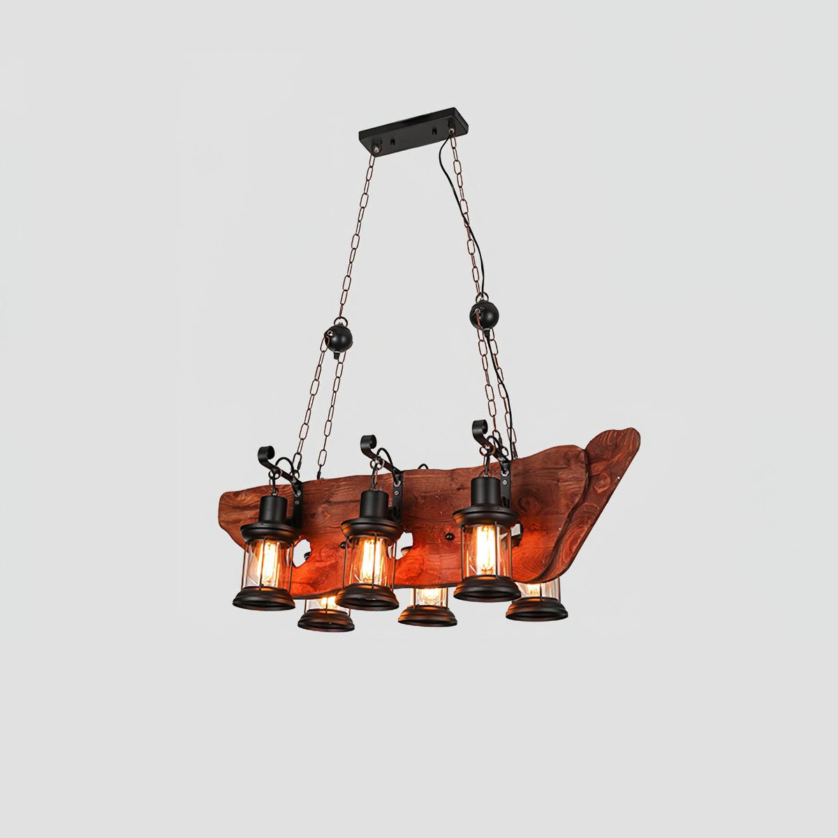 Aurzorir Kronleuchter aus Vintage-Holz