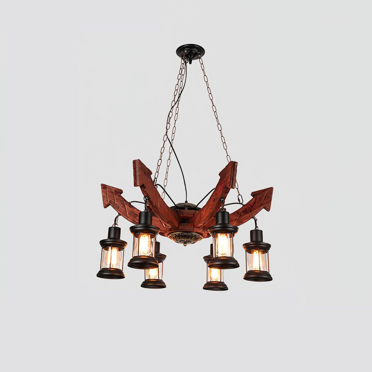 Aurzorir Kronleuchter aus Vintage-Holz