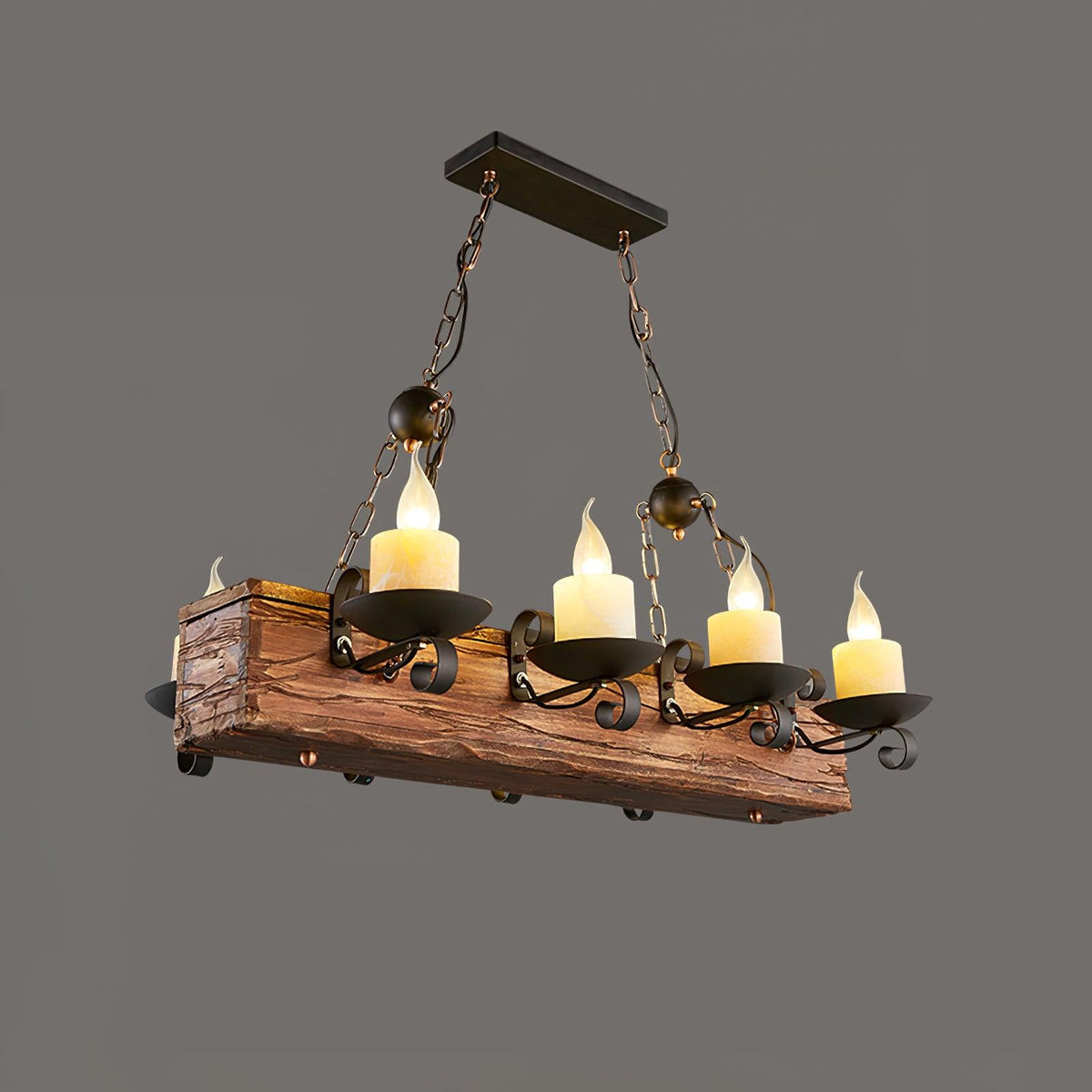 Aurzorir Kronleuchter aus Vintage-Holz