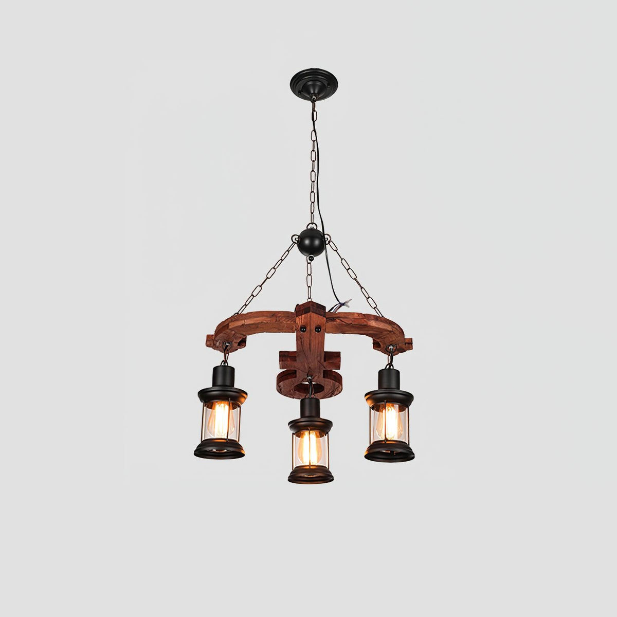 Aurzorir Kronleuchter aus Vintage-Holz