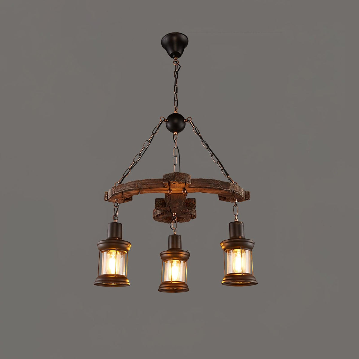 Aurzorir Kronleuchter aus Vintage-Holz