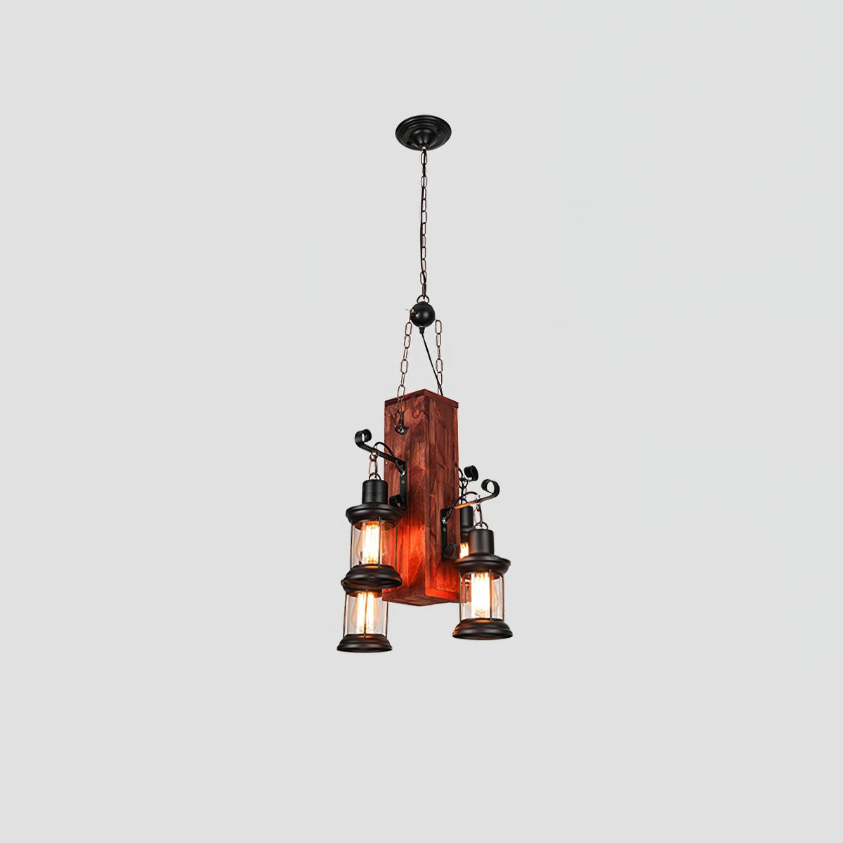 Aurzorir Kronleuchter aus Vintage-Holz