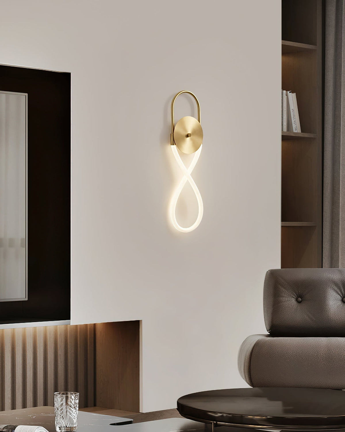 Ilirel Kunst-Ketten-Loop-Messing-Wandleuchte