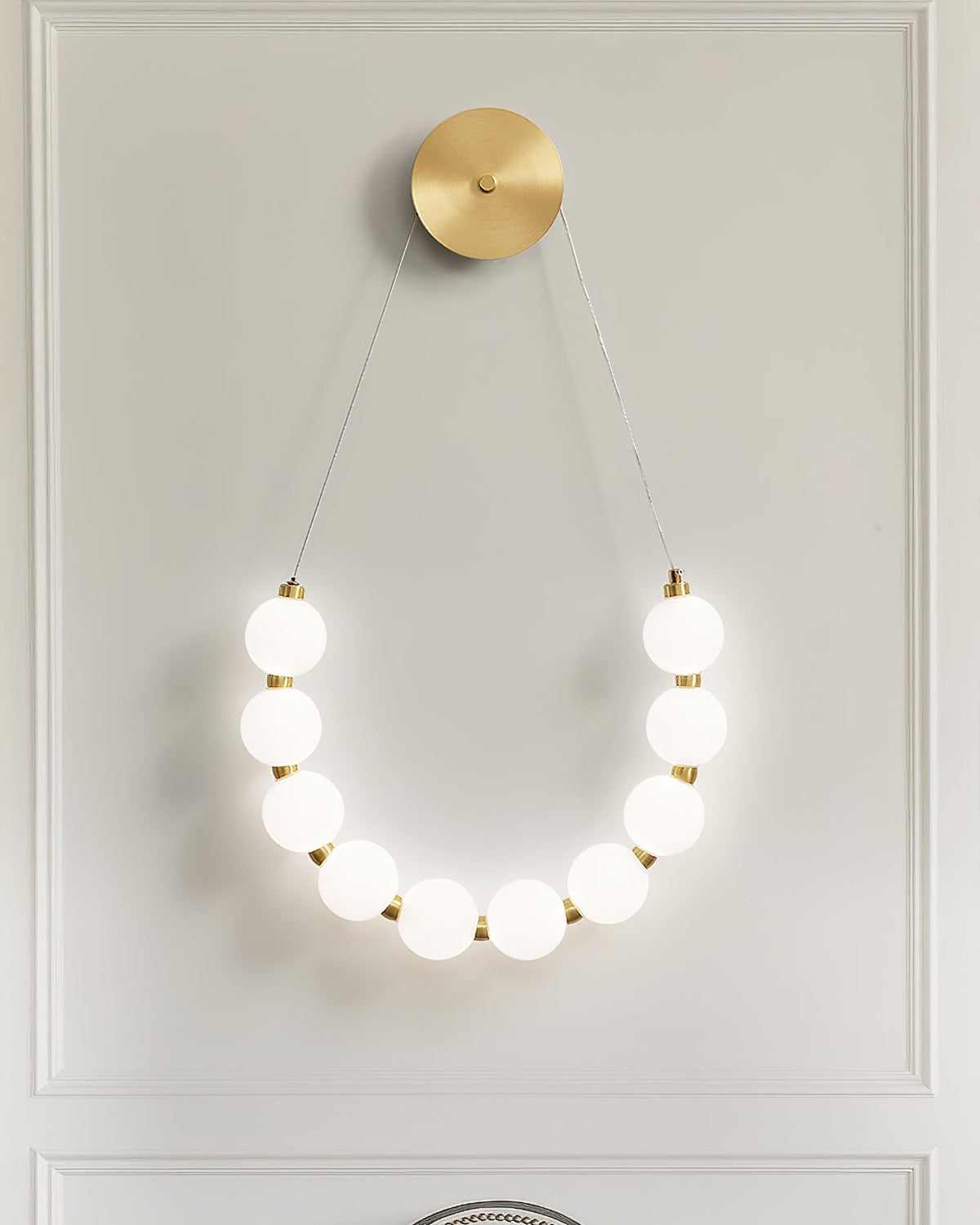 Ilirel Kunst-Ketten-Loop-Messing-Wandleuchte