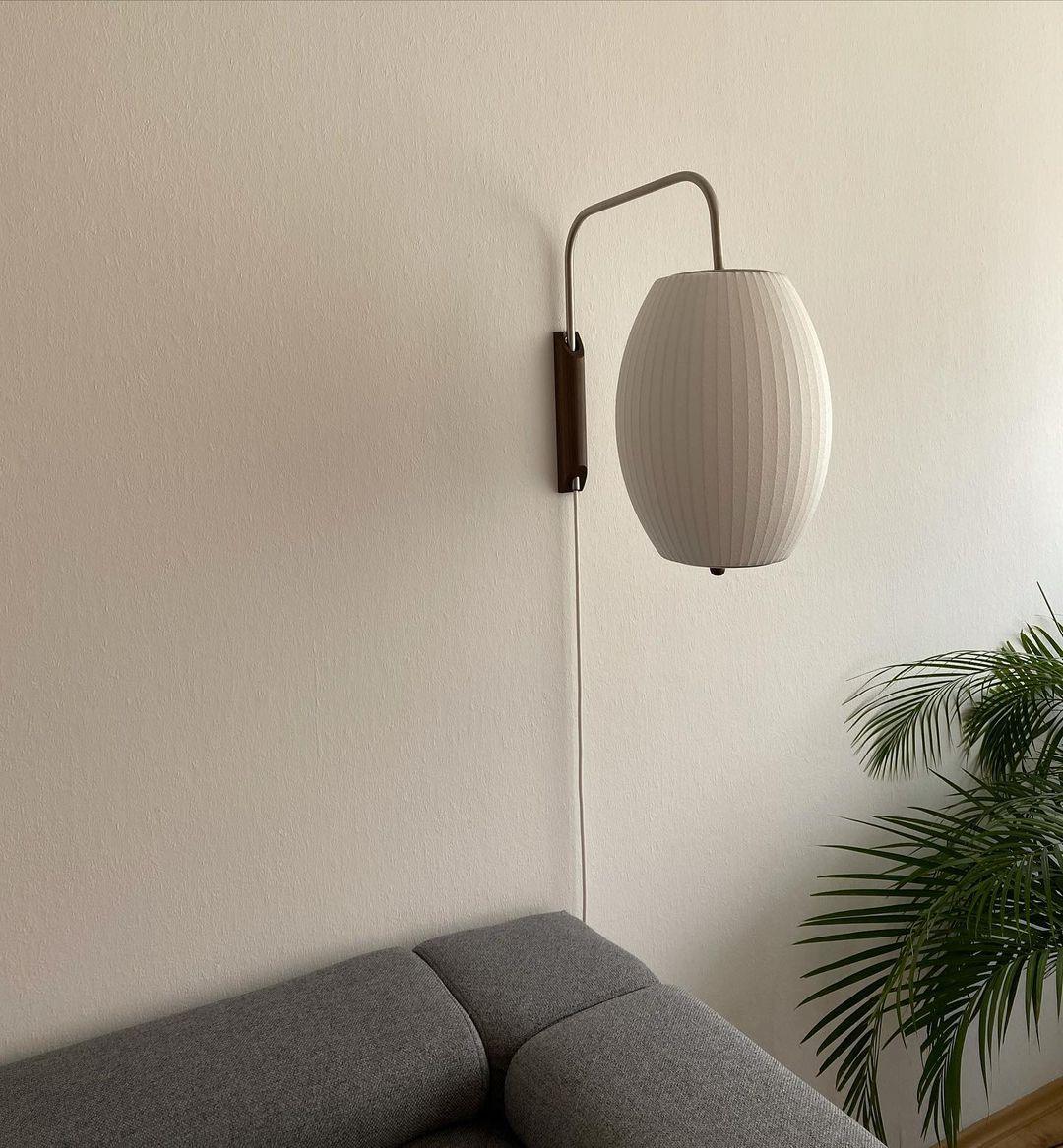Evphael Premium nordische Kunst-Wandleuchte mit Kugel in Kieselsteinform