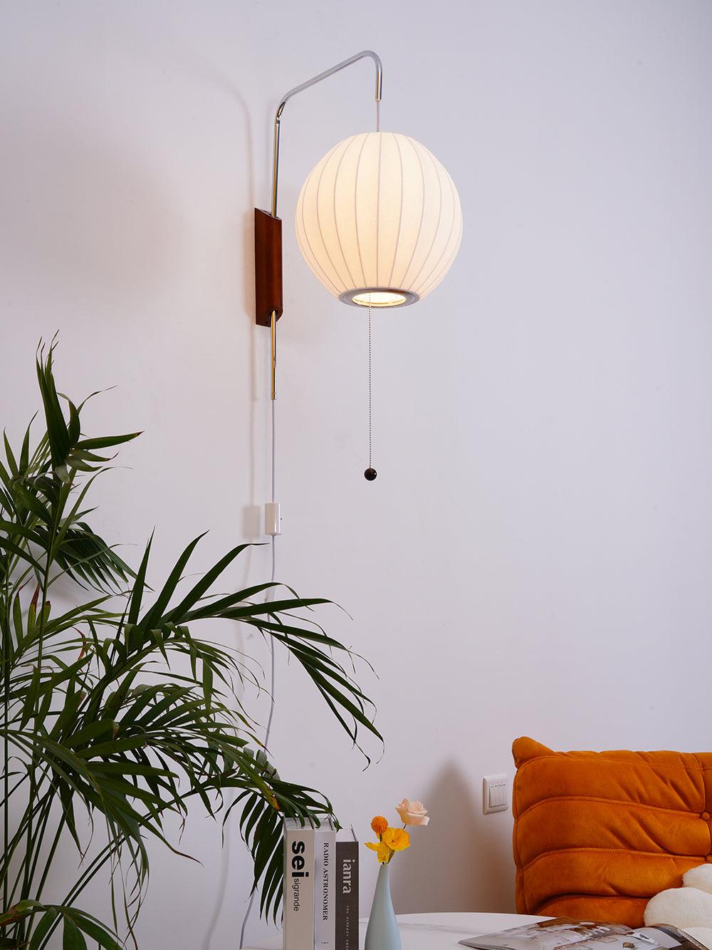 Evphael Premium nordische Kunst-Wandleuchte mit Kugel in Kieselsteinform