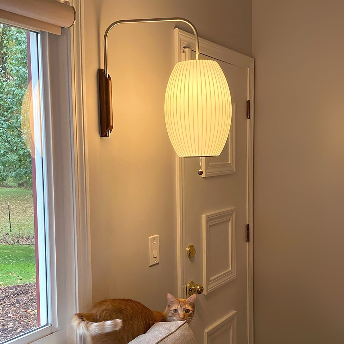 Evphael Premium nordische Kunst-Wandleuchte mit Kugel in Kieselsteinform