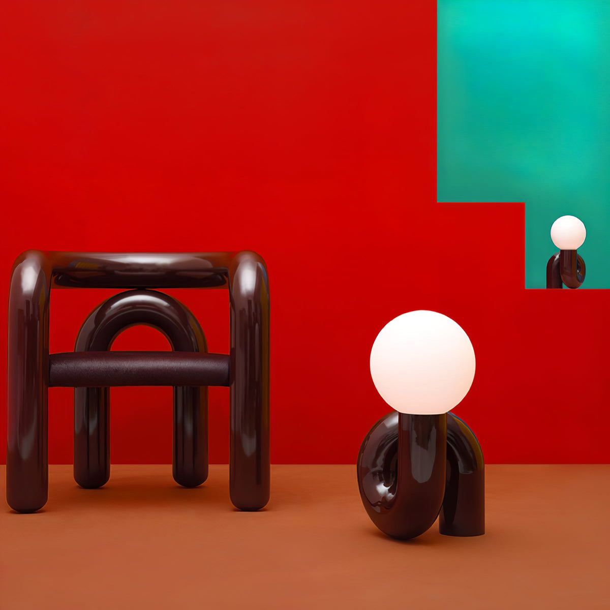 Soreeon Tischlampe Playful N-Form in Weiß