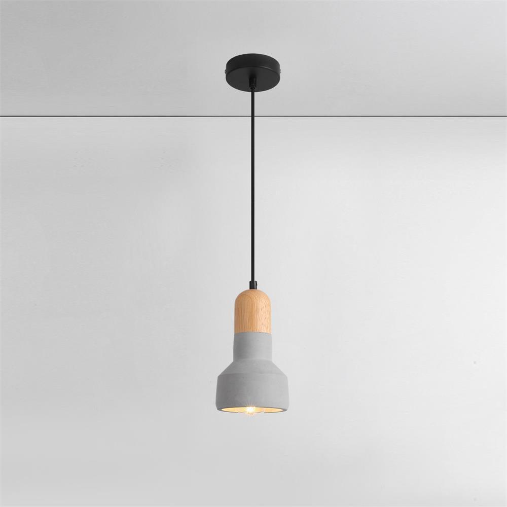 Trio Rustic Pendelleuchte aus Holz in Hellgrau