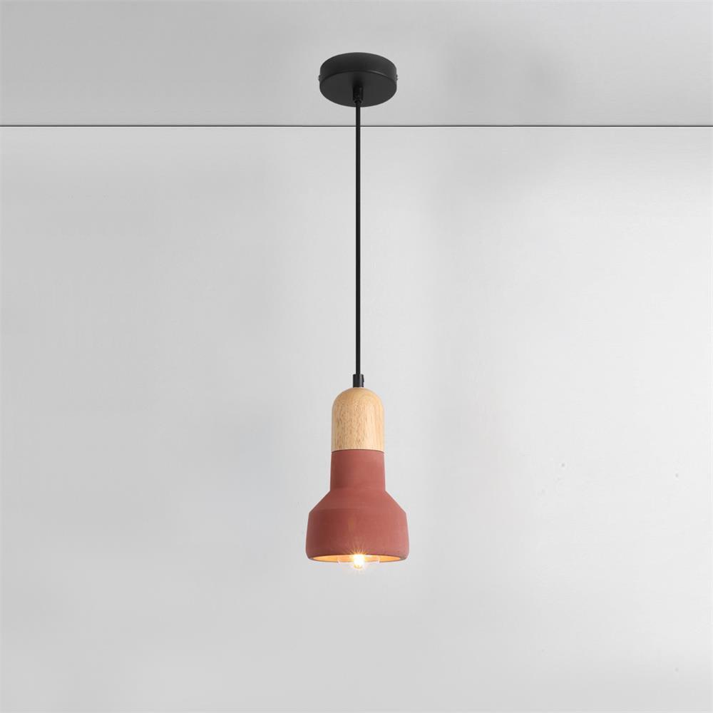 Trio Rustic Pendelleuchte aus Holz in Hellgrau