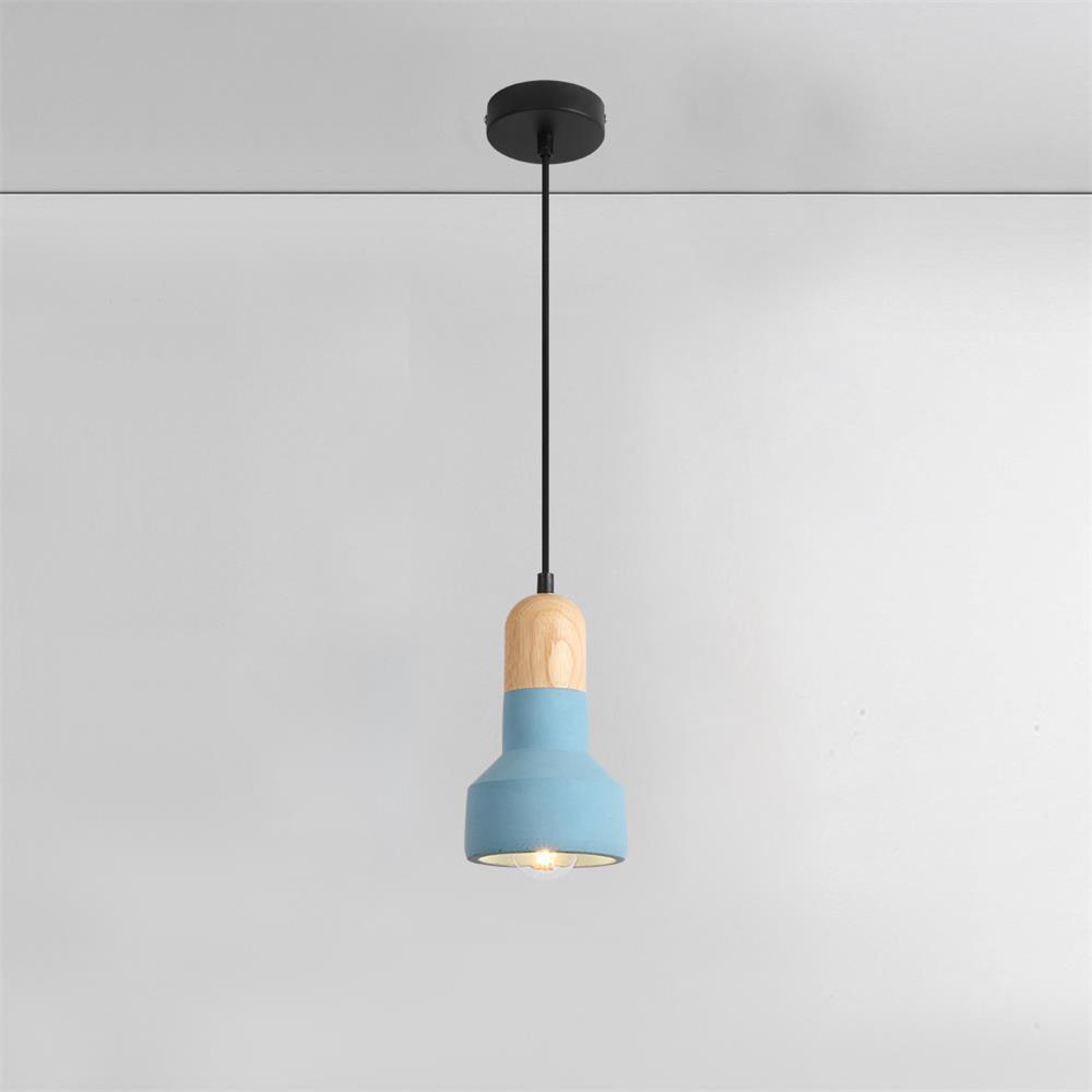 Trio Rustic Pendelleuchte aus Holz in Hellgrau