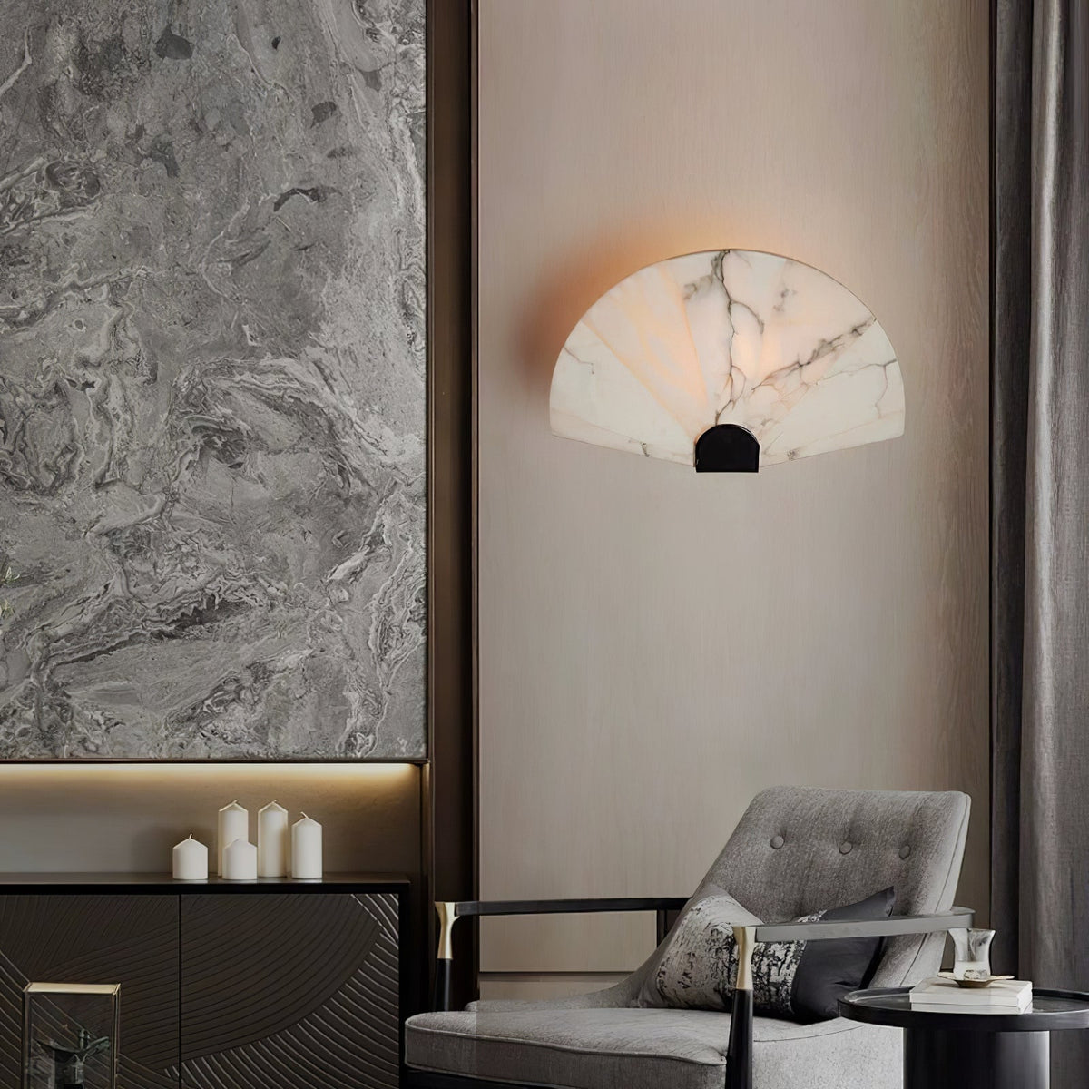 Nivelella Minimalistische Wandleuchte aus Alabaster