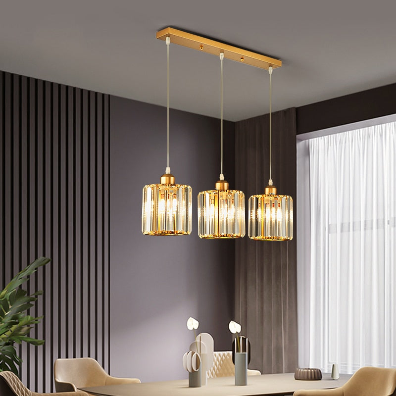 Airsha  Pendelleuchte Schwarz/Gold Wohnzimmer/Küche Modern Rund/Quadrat