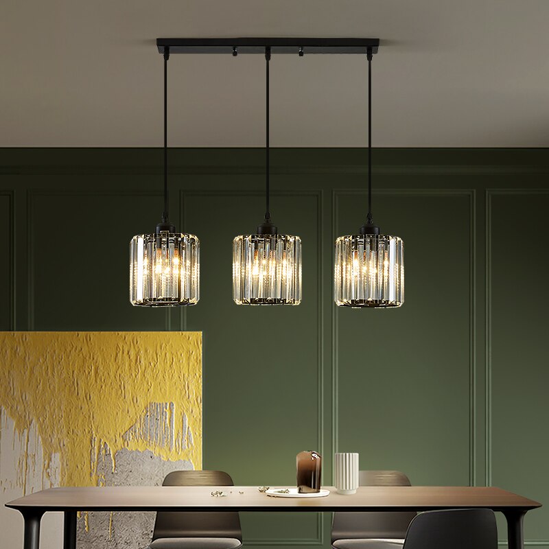 Airsha  Pendelleuchte Schwarz/Gold Wohnzimmer/Küche Modern Rund/Quadrat