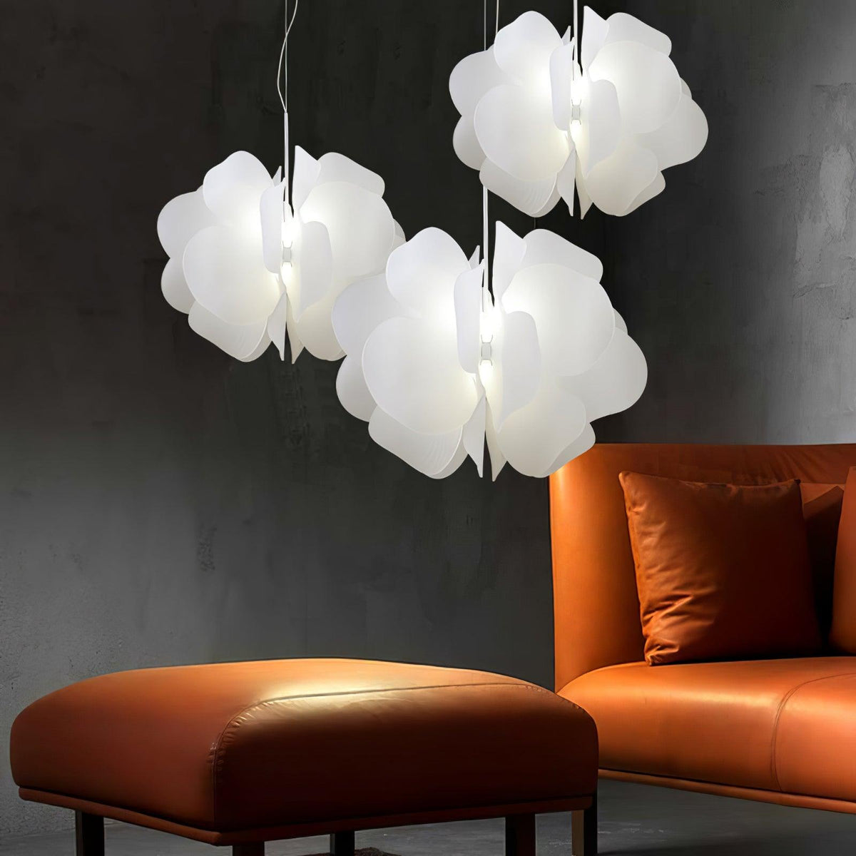 Orelisiella Pendelleuchte Kunststoff Blumendesign