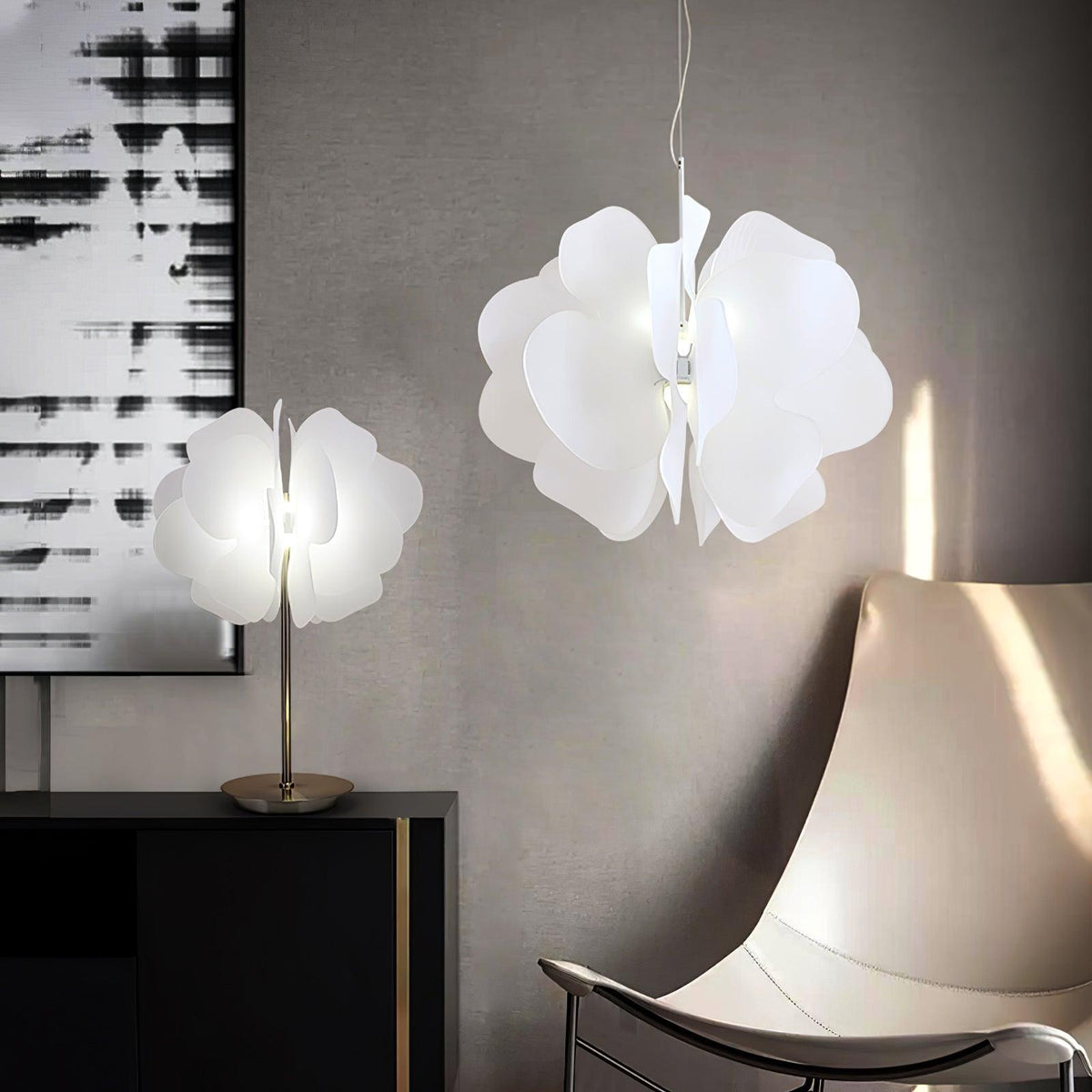 Orelisiella Pendelleuchte Kunststoff Blumendesign