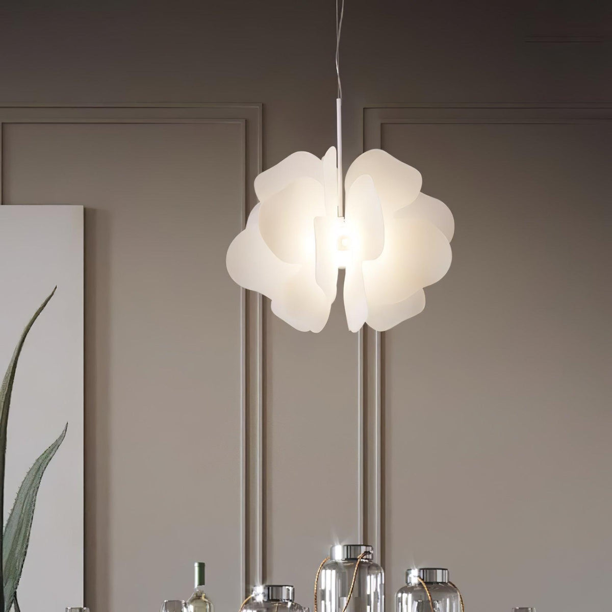 Orelisiella Pendelleuchte Kunststoff Blumendesign