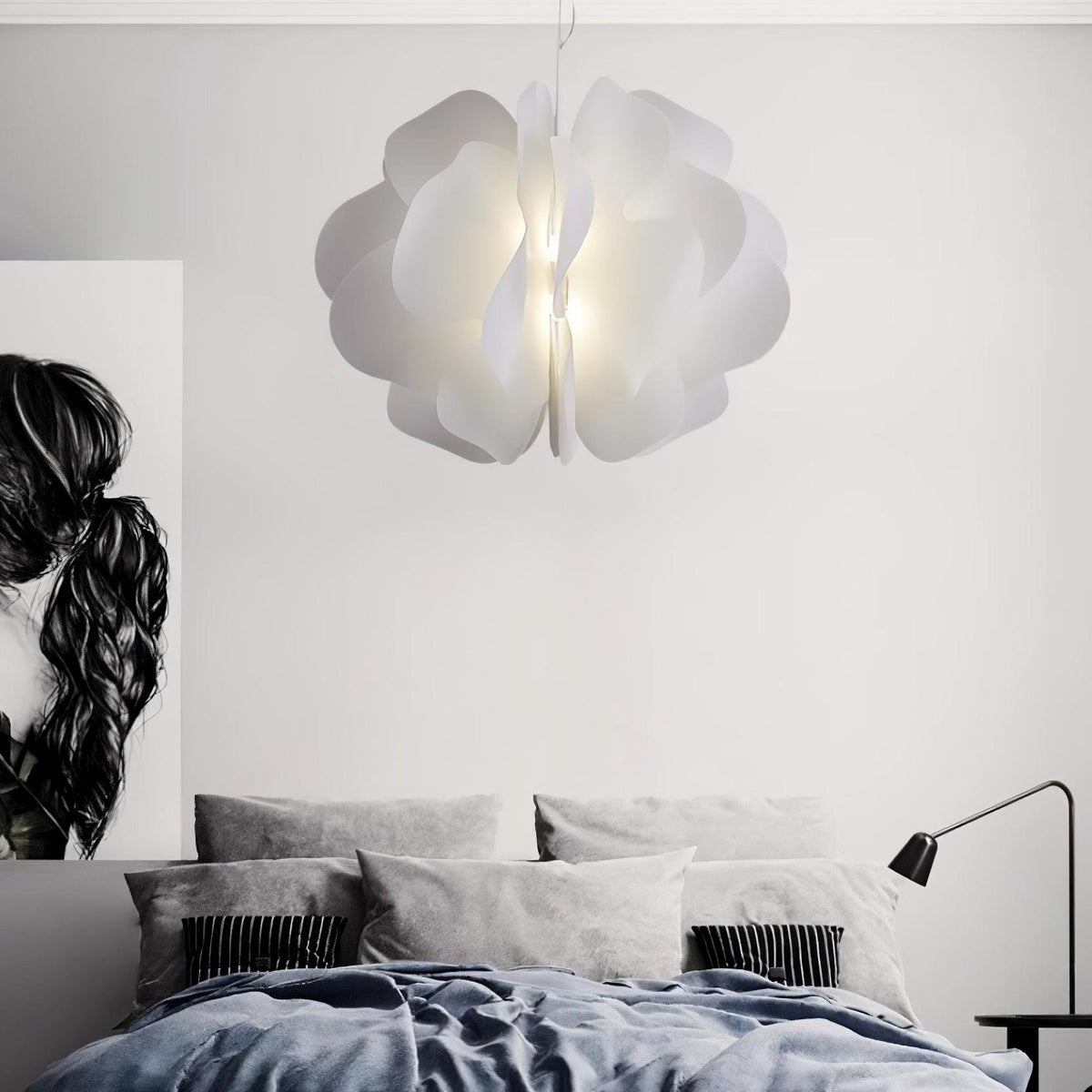 Orelisiella Pendelleuchte Kunststoff Blumendesign