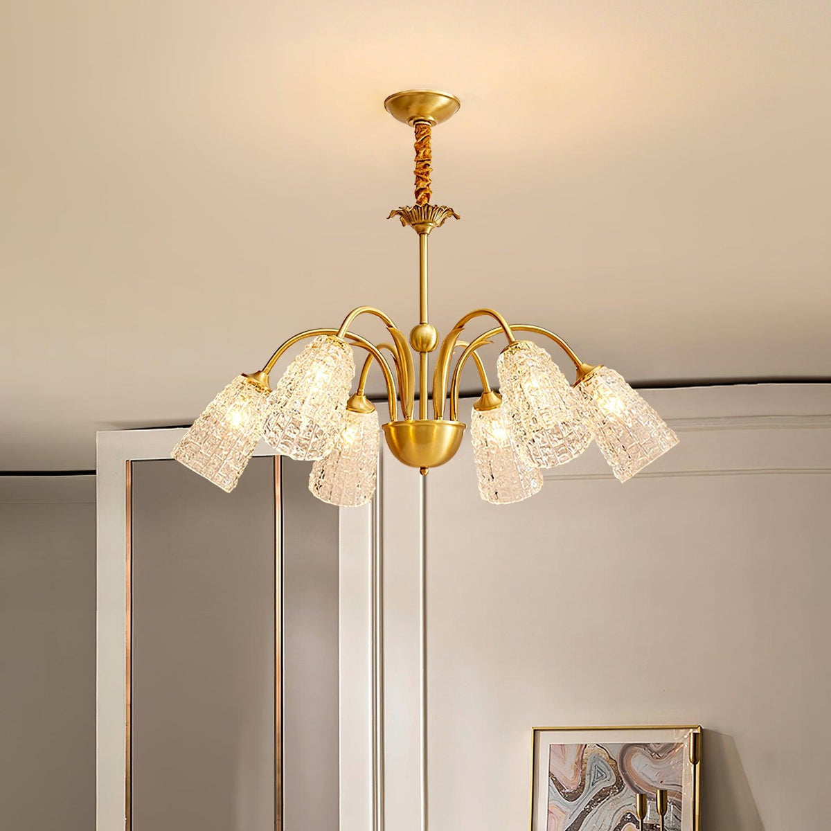 Celiella Vintage-Glas-Kronleuchter