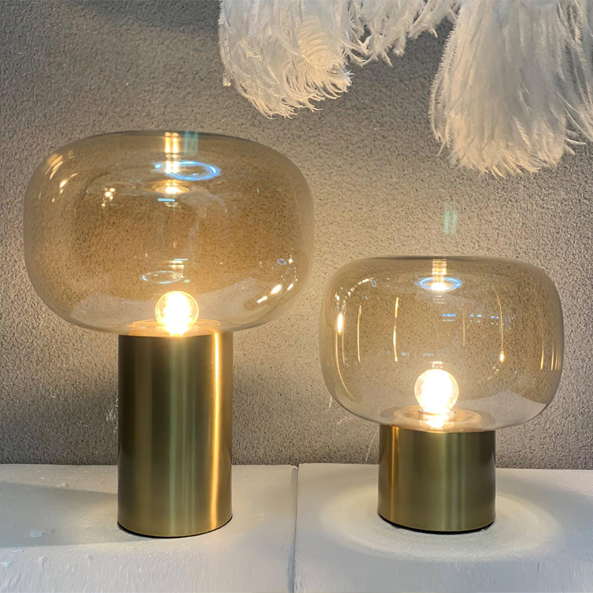 Teloz Industrielle Tischleuchte aus Glas
