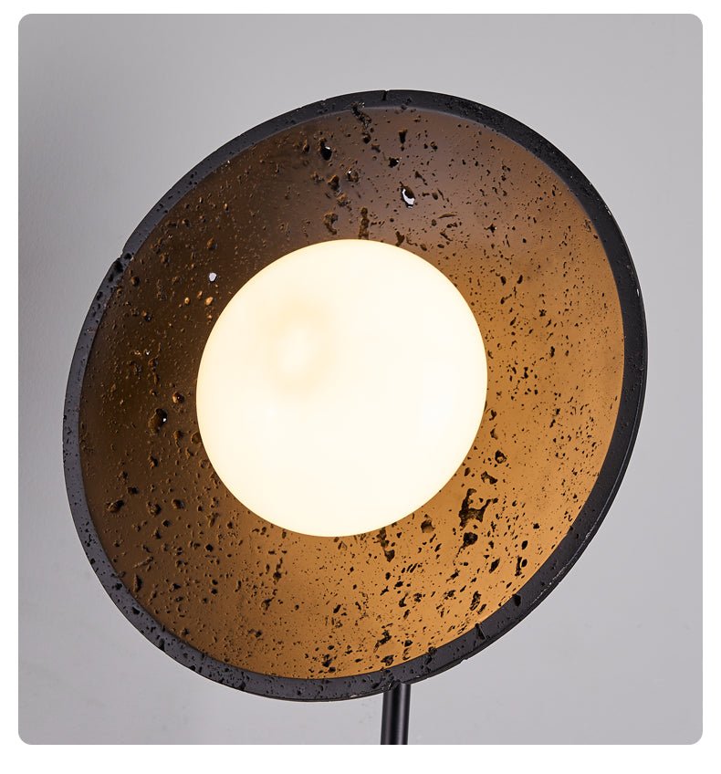 Fawn Sonnenblume moderne schwarze Travertin-Wandleuchte