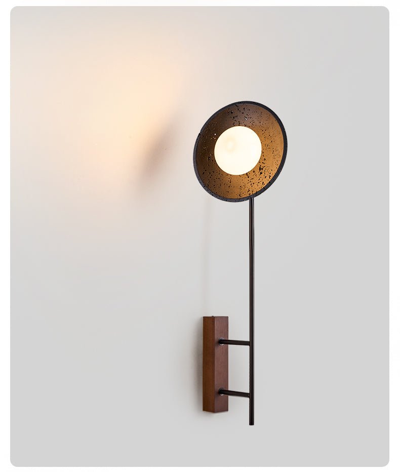 Fawn Sonnenblume moderne schwarze Travertin-Wandleuchte