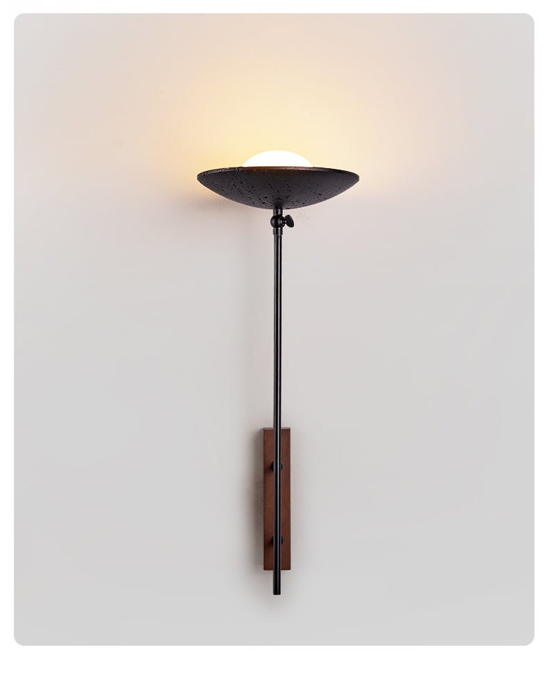 Fawn Sonnenblume moderne schwarze Travertin-Wandleuchte