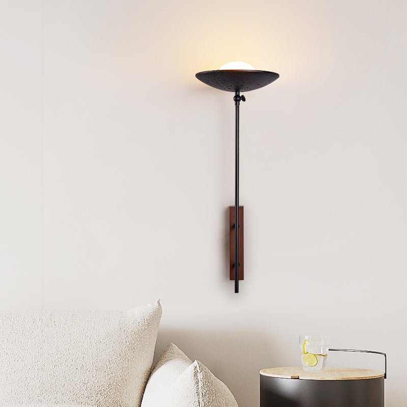 Fawn Sonnenblume moderne schwarze Travertin-Wandleuchte