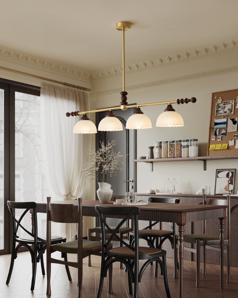 Codoriel traditionelle Pendelleuchte aus Holz mit Glas im Inselstil