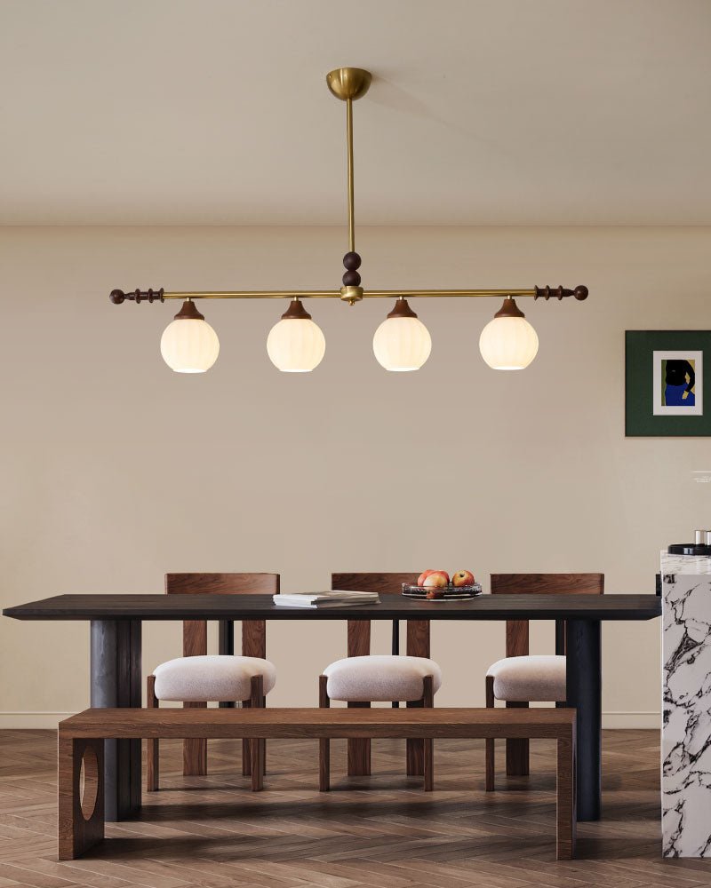Codoriel traditionelle Pendelleuchte aus Holz mit Glas im Inselstil