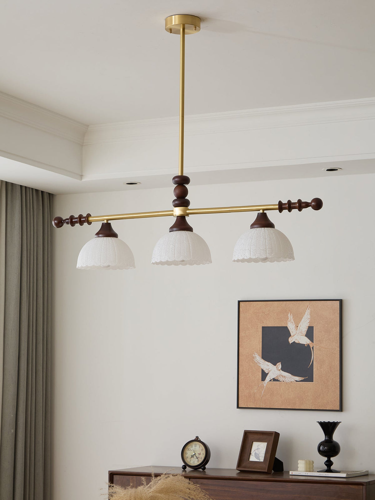 Codoriel traditionelle Pendelleuchte aus Holz mit Glas im Inselstil
