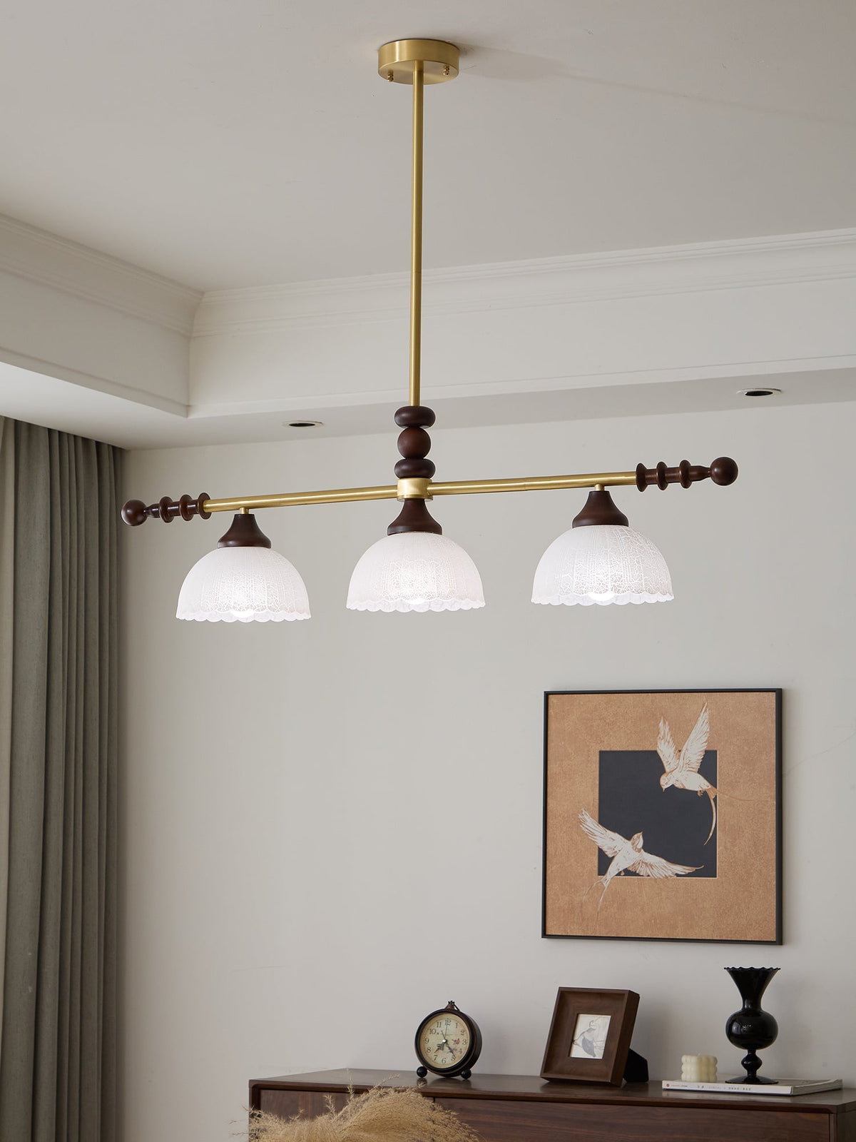 Codoriel traditionelle Pendelleuchte aus Holz mit Glas im Inselstil
