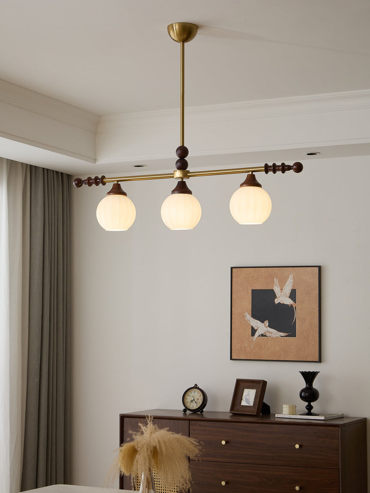 Codoriel traditionelle Pendelleuchte aus Holz mit Glas im Inselstil