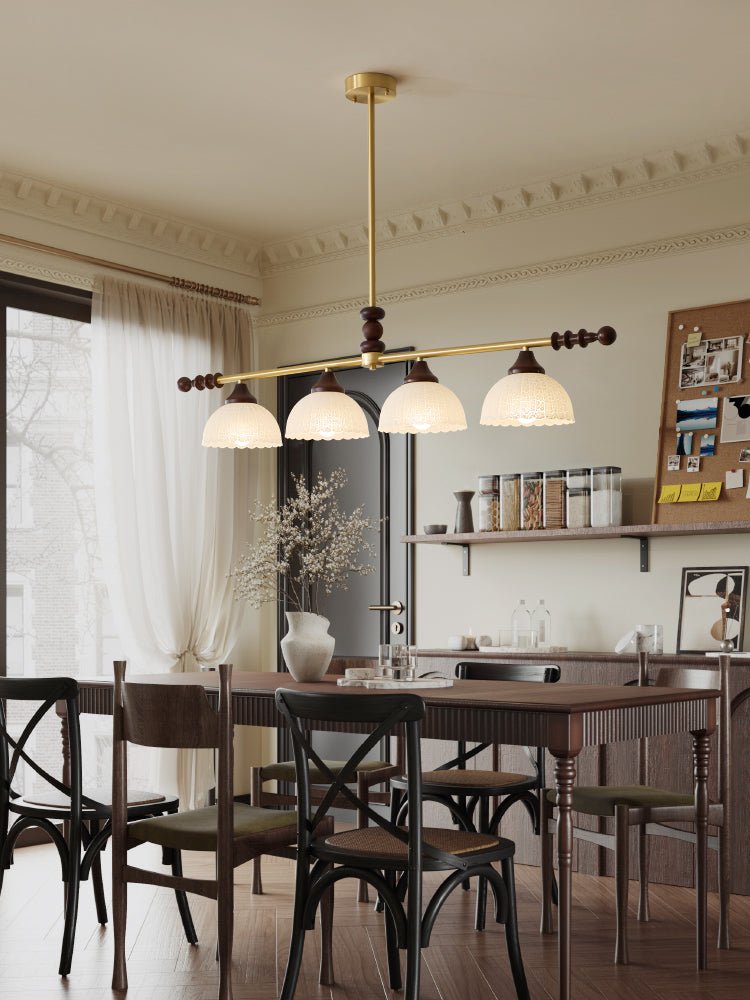Codoriel traditionelle Pendelleuchte aus Holz mit Glas im Inselstil