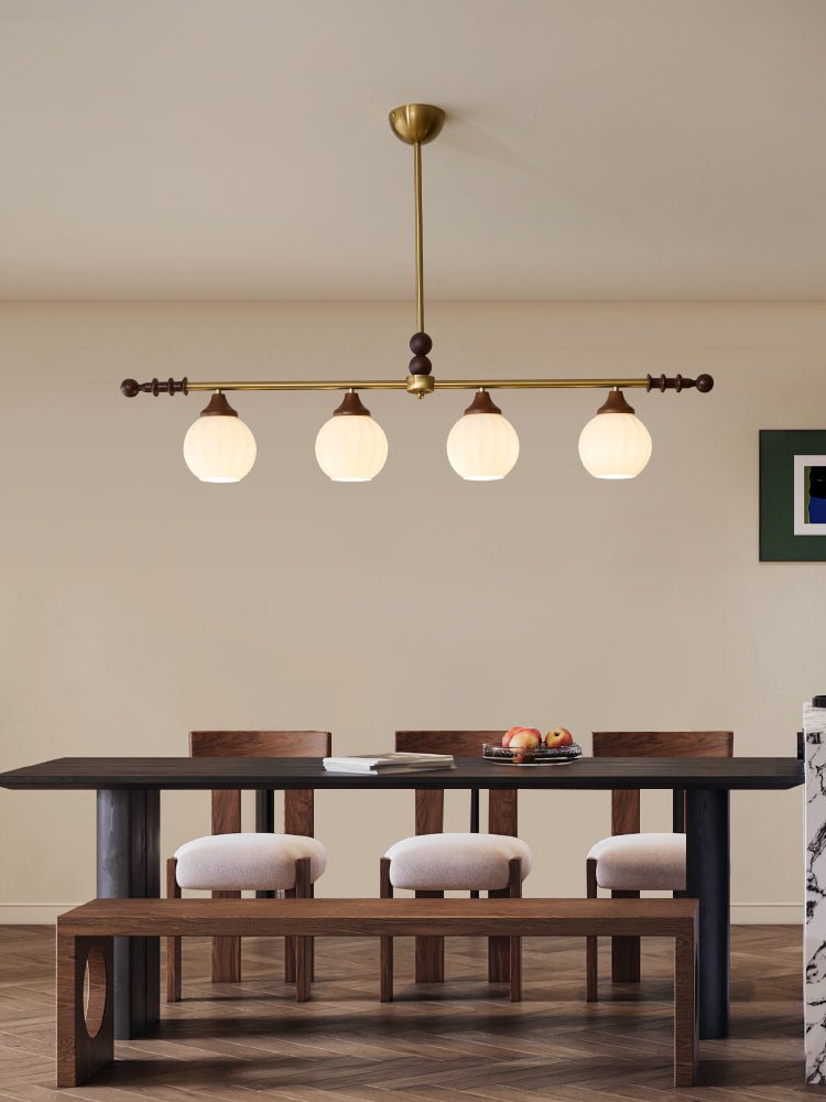 Codoriel traditionelle Pendelleuchte aus Holz mit Glas im Inselstil