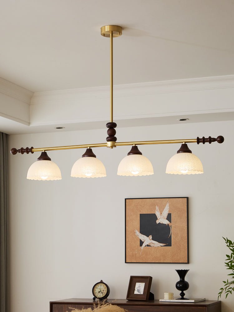 Codoriel traditionelle Pendelleuchte aus Holz mit Glas im Inselstil