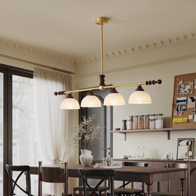 Codoriel traditionelle Pendelleuchte aus Holz mit Glas im Inselstil